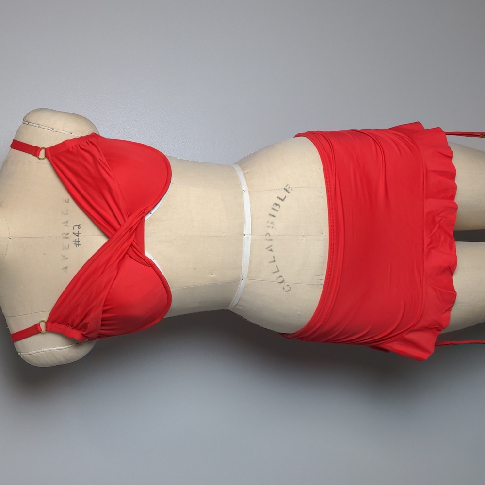 Swim Systems Red Bikini, 2-pc., Bottoms Sz. Medium, Top 36D